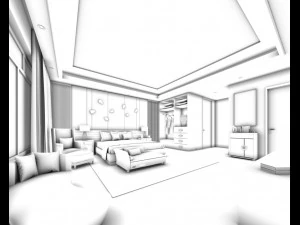 bedroom hotel suites designed a complete 27 3D Model