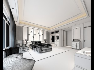 bedroom hotel suites designed a complete 27 3D Model
