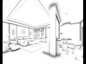 bedroom hotel suites designed a complete 28 3D Model