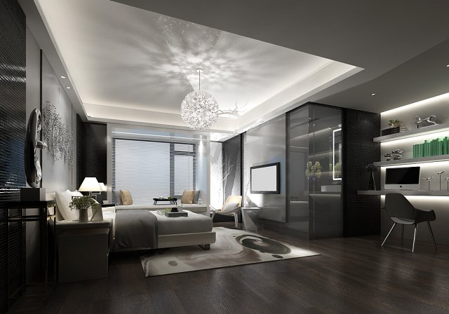 bedroom hotel suites designed a complete 29 3D Model .c4d .max .obj .3ds .fbx .stl .blend 