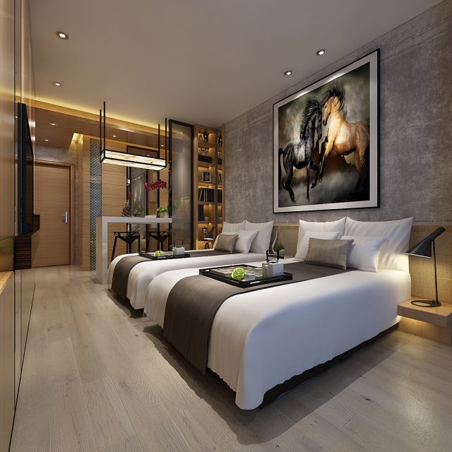 bedroom hotel suites designed a complete 30 Modèle 3D .c4d .max .obj .3ds .fbx .stl .blend 