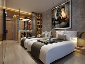 bedroom hotel suites designed a complete 30 3D Model