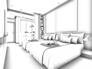 bedroom hotel suites designed a complete 30 3D Model