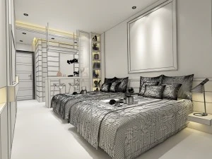 bedroom hotel suites designed a complete 30 3D Model