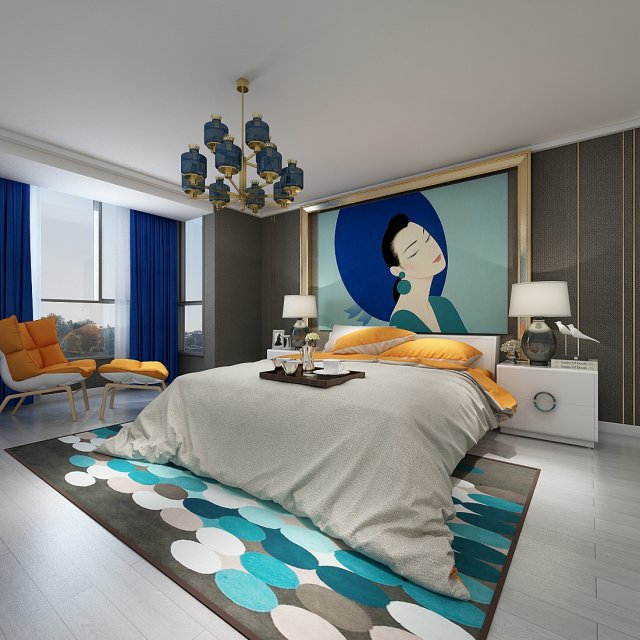 bedroom hotel suites designed a complete 31 3D 모델 .c4d .max .obj .3ds .fbx .stl .blend 