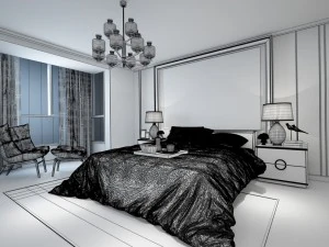 bedroom hotel suites designed a complete 31 3D Model