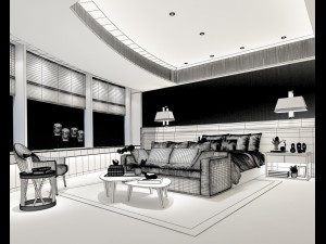 bedroom hotel suites designed a complete 32 3D 모델