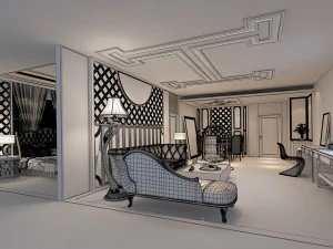 bedroom hotel suites designed a complete 33 3D Model