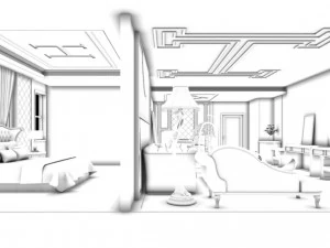 bedroom hotel suites designed a complete 33 3D Model