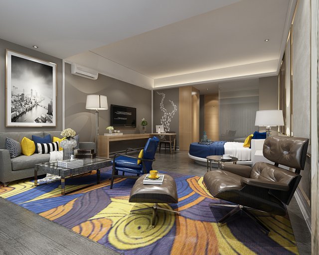 bedroom hotel suites designed a complete 34 Modelo 3D .c4d .max .obj .3ds .fbx .stl .blend 