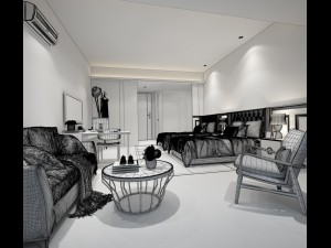 bedroom hotel suites designed a complete 35 3D Модель