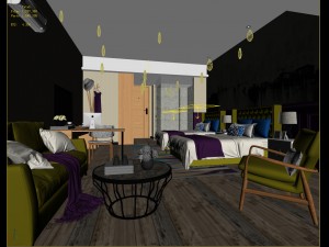 bedroom hotel suites designed a complete 35 3D Модель