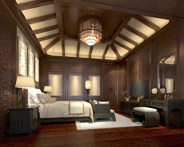 bedroom hotel suites designed a complete 36 3D Модель .c4d .max .obj .3ds .fbx .stl .blend 