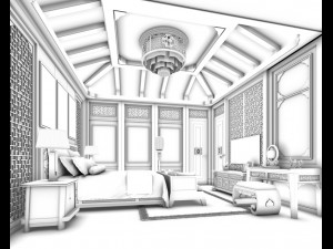 bedroom hotel suites designed a complete 36 3D Модель