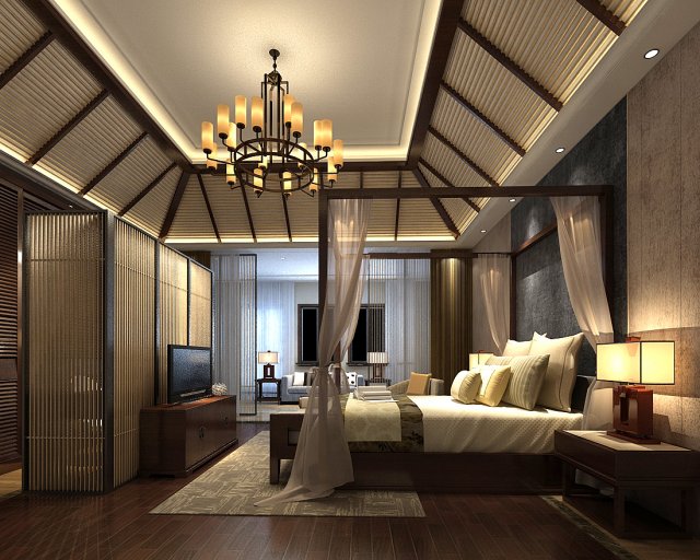 bedroom hotel suites designed a complete 38 3D Model .c4d .max .obj .3ds .fbx .stl .blend 