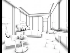 bedroom hotel suites designed a complete 40 3D Model