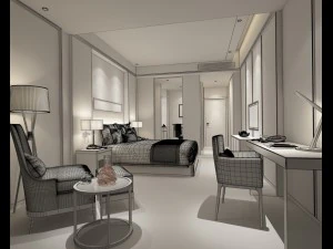 bedroom hotel suites designed a complete 40 3D Model