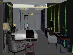 bedroom hotel suites designed a complete 40 3D Model