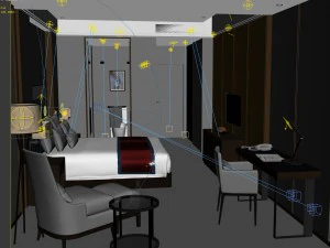 bedroom hotel suites designed a complete 40 3D Model