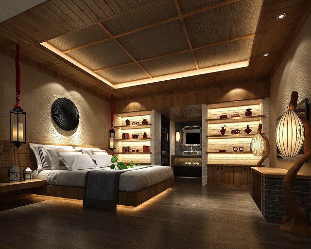 bedroom hotel suites designed a complete 43 3D Модель .c4d .max .obj .3ds .fbx .stl .blend 