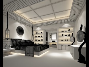 bedroom hotel suites designed a complete 43 3D Модель