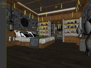 bedroom hotel suites designed a complete 43 3D Model
