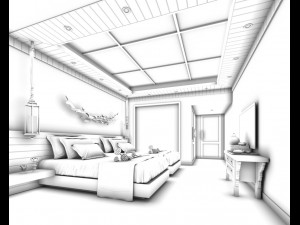 bedroom hotel suites designed a complete 44 3D Model