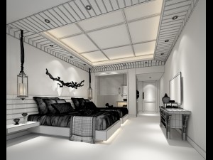 bedroom hotel suites designed a complete 44 3D Model