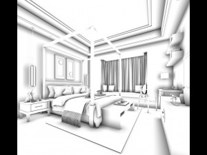 bedroom hotel suites designed a complete 45 3D 모델