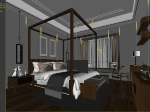 bedroom hotel suites designed a complete 45 3D Model