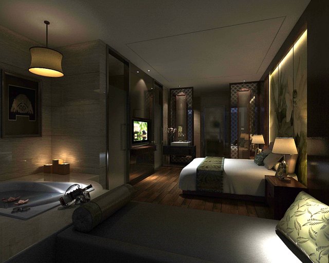 bedroom hotel suites designed a complete 47 3D Модель .c4d .max .obj .3ds .fbx .stl .blend
