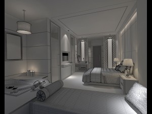 bedroom hotel suites designed a complete 47 3D Модель