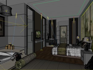 bedroom hotel suites designed a complete 47 3D Модель