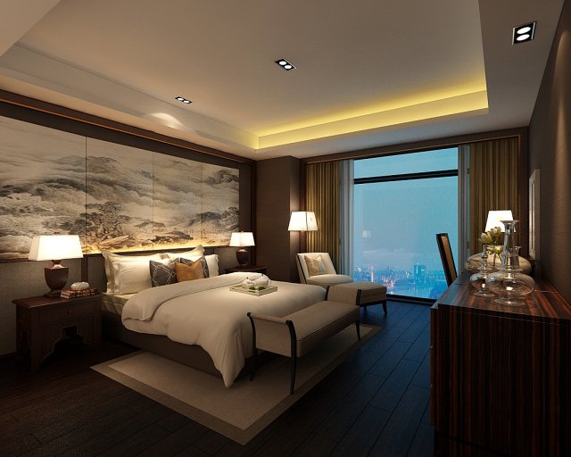 bedroom hotel suites designed a complete 49 Modèle 3D .c4d .max .obj .3ds .fbx .stl .blend 