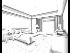 bedroom hotel suites designed a complete 49 Modèle 3D