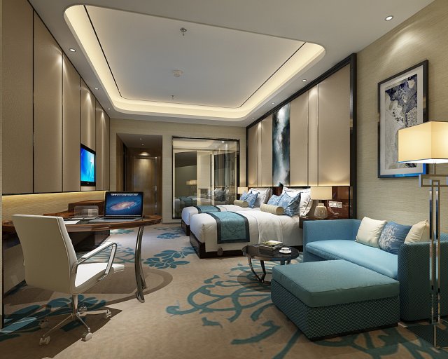 bedroom hotel suites designed a complete 51 Modelo 3D .c4d .max .obj .3ds .fbx .stl .blend 