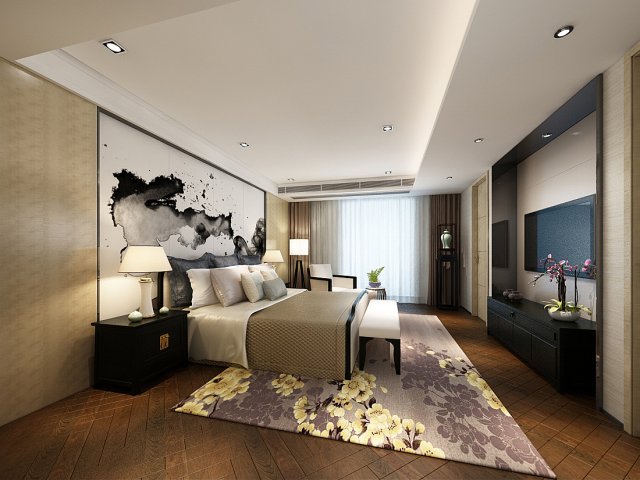 bedroom hotel suites designed a complete 52 3D Model .c4d .max .obj .3ds .fbx .stl .blend 