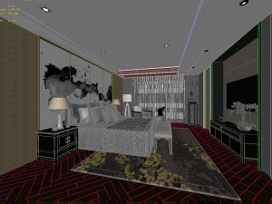 bedroom hotel suites designed a complete 52 3D Model