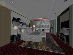 bedroom hotel suites designed a complete 52 3D Model