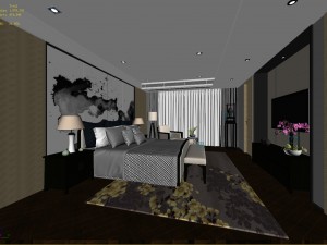 bedroom hotel suites designed a complete 52 3D Model