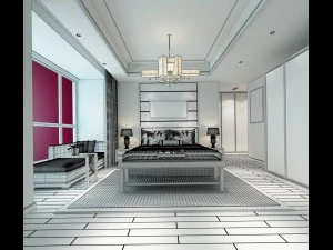 bedroom hotel suites designed a complete 53 3D Model