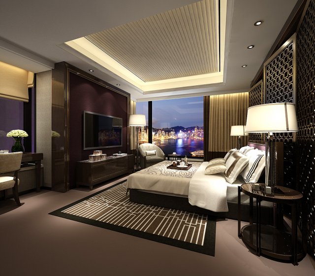 bedroom hotel suites designed a complete 54 3D Model .c4d .max .obj .3ds .fbx .stl .blend 