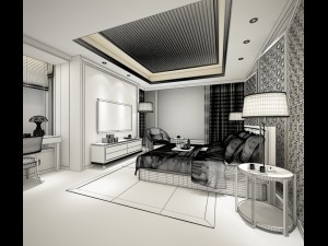 bedroom hotel suites designed a complete 54 3D Model