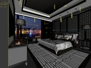 bedroom hotel suites designed a complete 54 3D Model