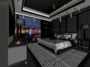 bedroom hotel suites designed a complete 54 3D Model
