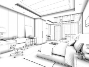 bedroom hotel suites designed a complete 57 3D Model
