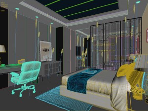 bedroom hotel suites designed a complete 57 3D Model