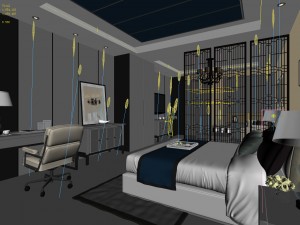bedroom hotel suites designed a complete 57 3D Model