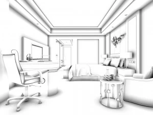 suites de hotel de un dormitorio dise&ntilde;adas en un total de 58 Modelo 3D