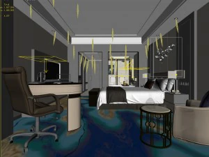 suites de hotel de un dormitorio dise&ntilde;adas en un total de 58 Modelo 3D